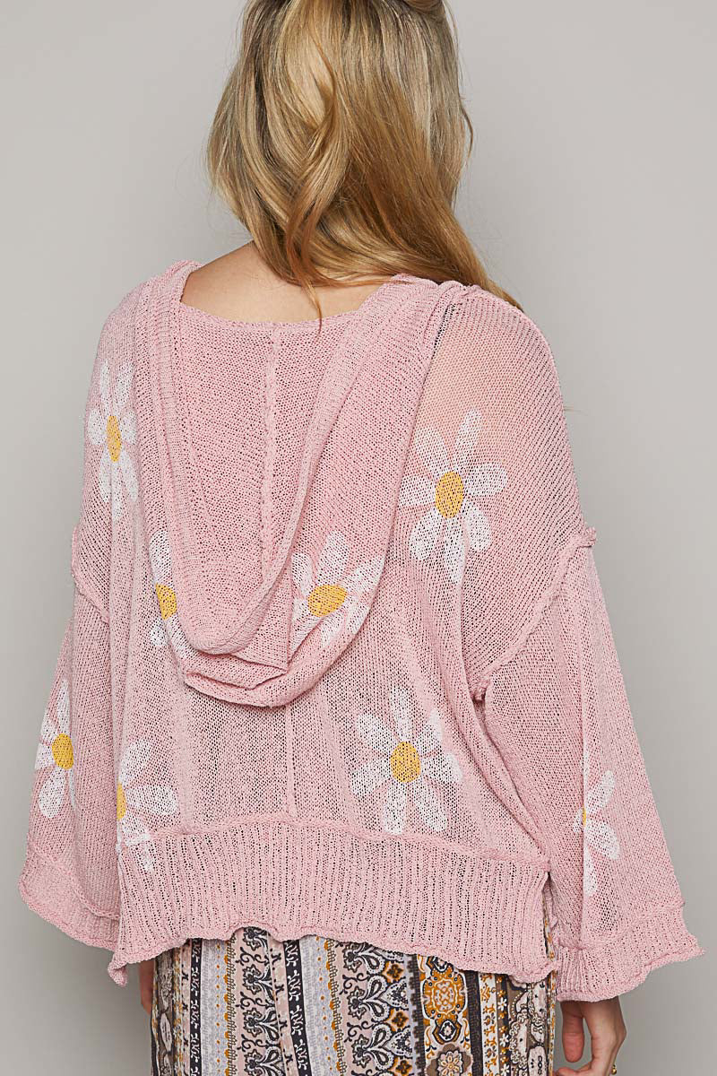 V-Neck Lightweight Hoodie Sweater - Yummy Strawberry Milk