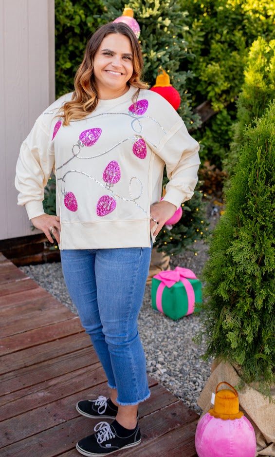 Light Up The Season Sequined Top