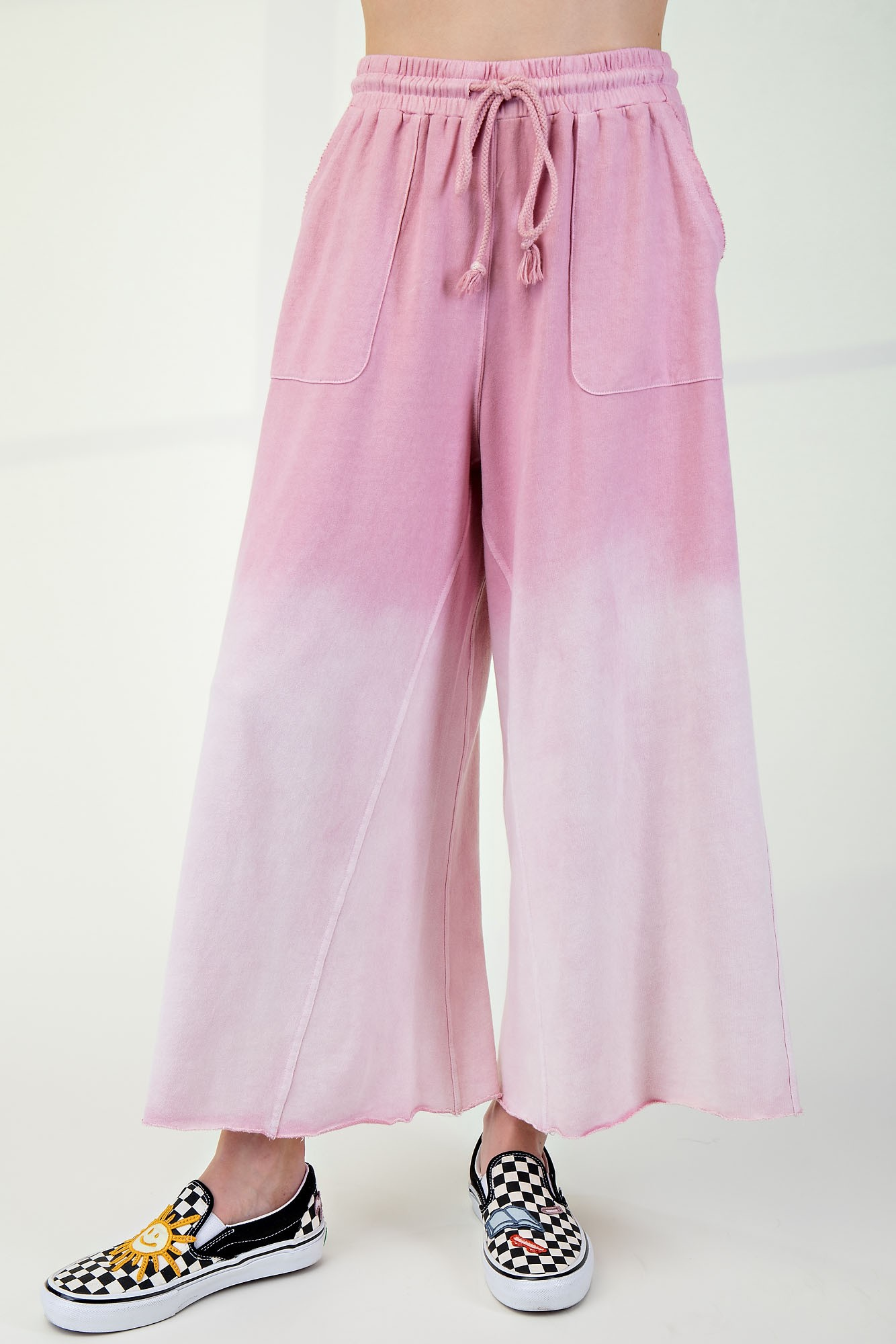 There for You Deep Dye Terry Knit Palazzo Pants