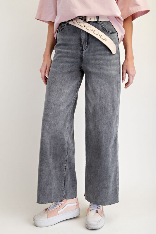 Back At It Stretch Wide Leg Denim Pants