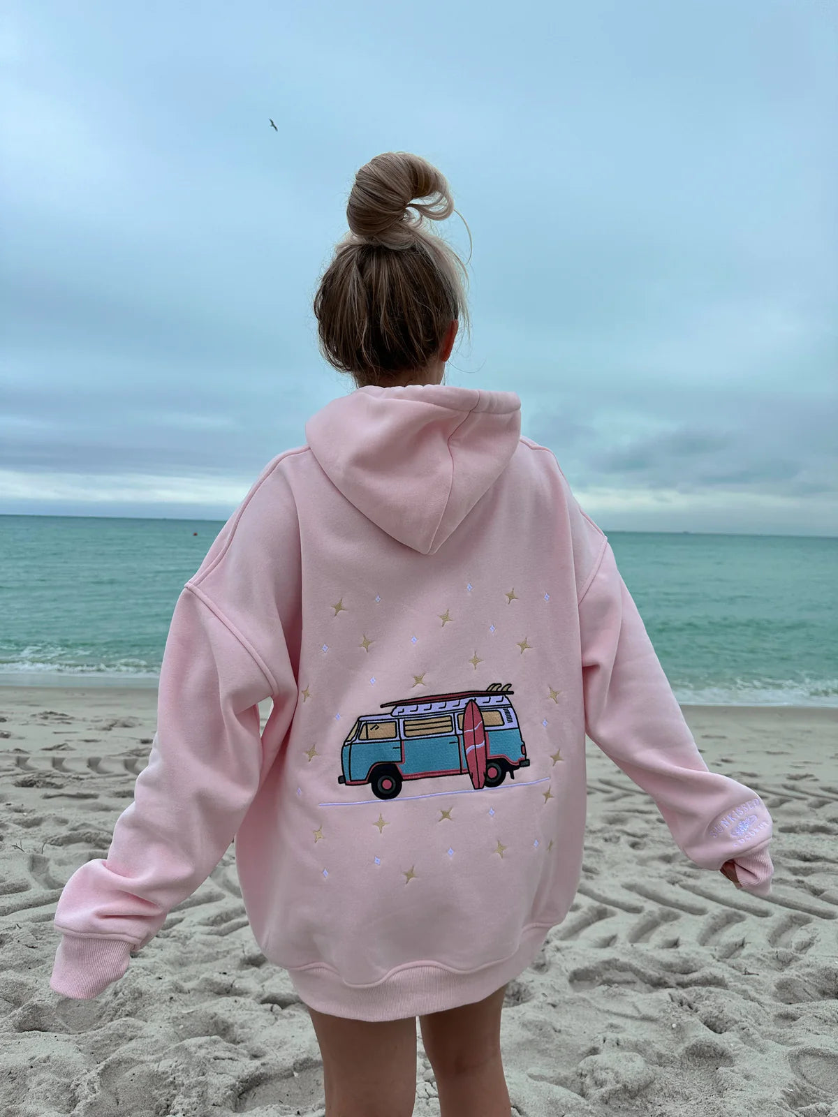 Embroidered Van Star Hoodie - Light Pink Hoodie