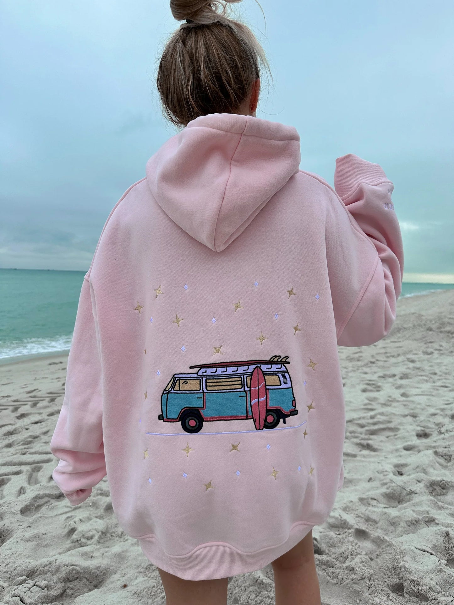 Embroidered Van Star Hoodie - Light Pink Hoodie