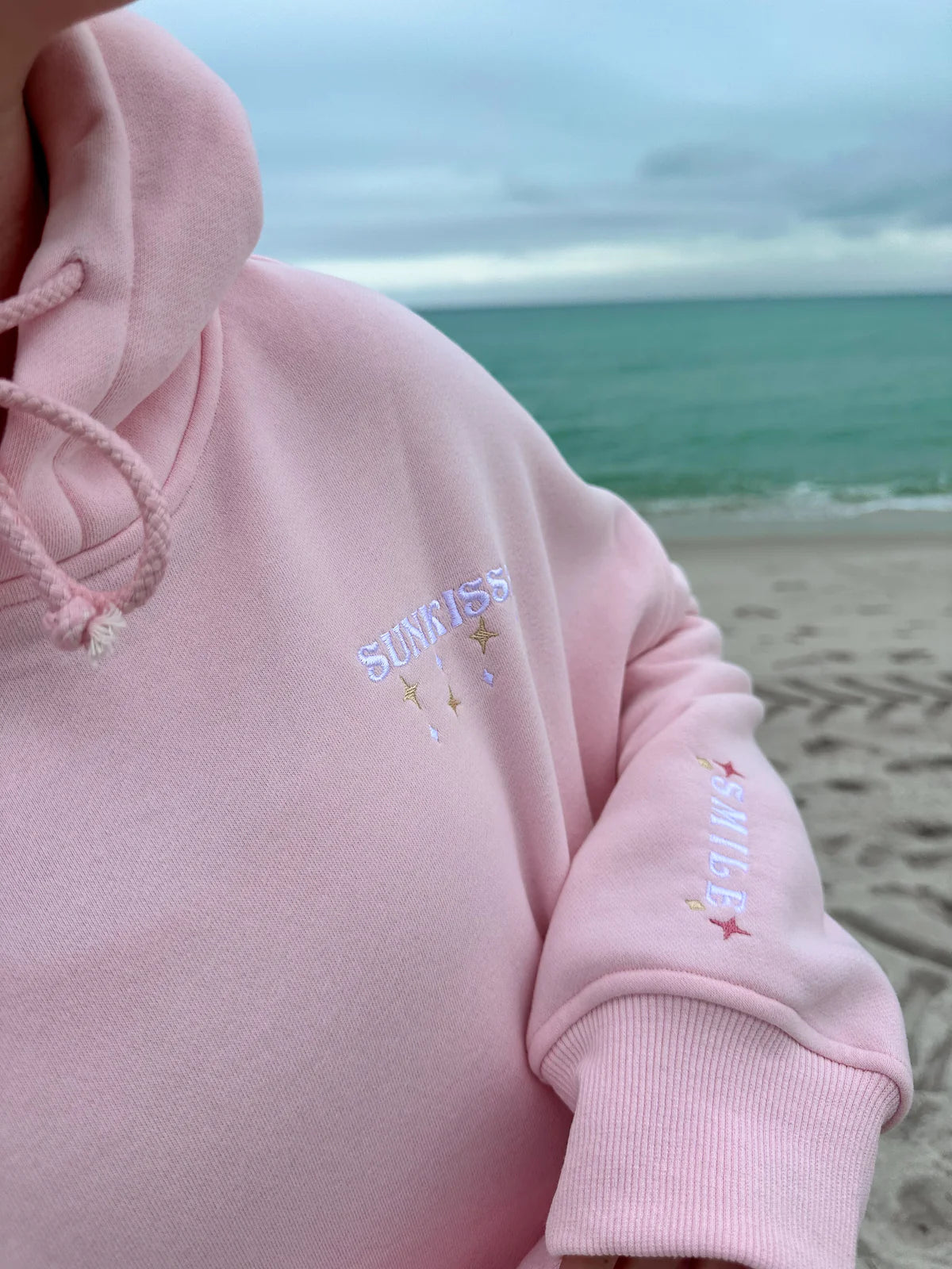 Embroidered Van Star Hoodie - Light Pink Hoodie