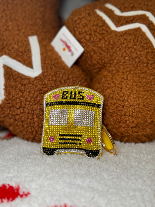 Sparkle Keychain - School Bus