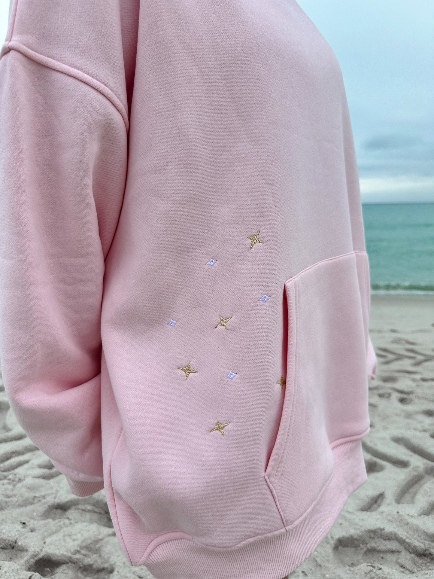 Embroidered Van Star Hoodie - Light Pink Hoodie