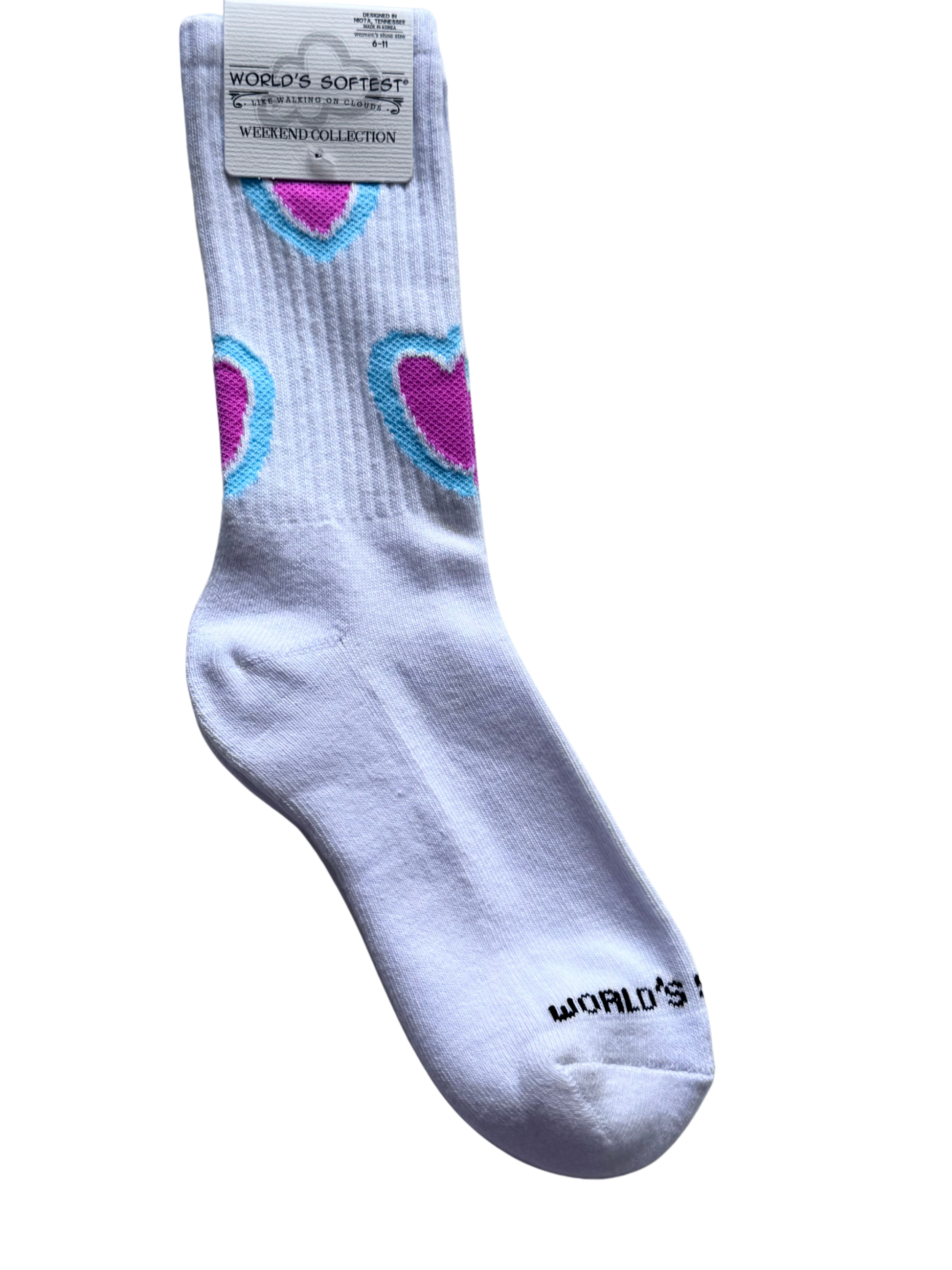 Heart Mini Crew Sock - Buttercup Lynne Boutique