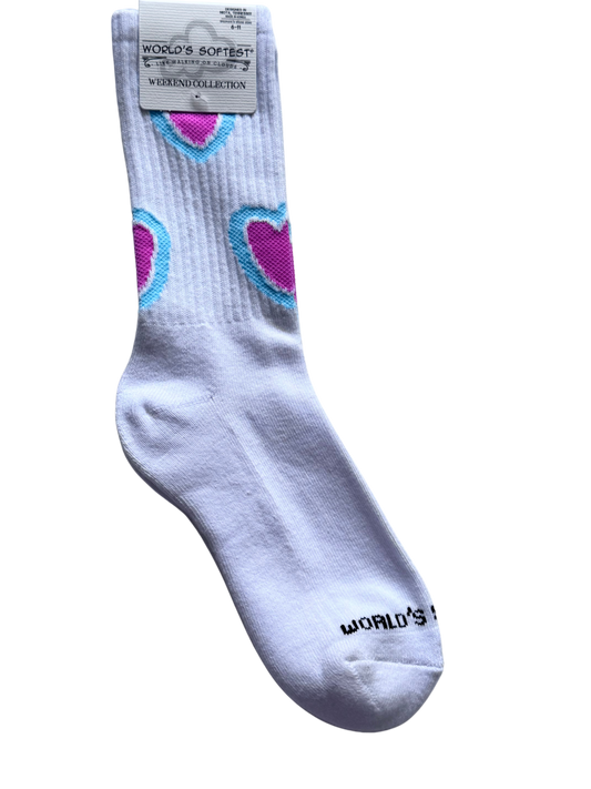 Heart Mini Crew Sock - Buttercup Lynne Boutique