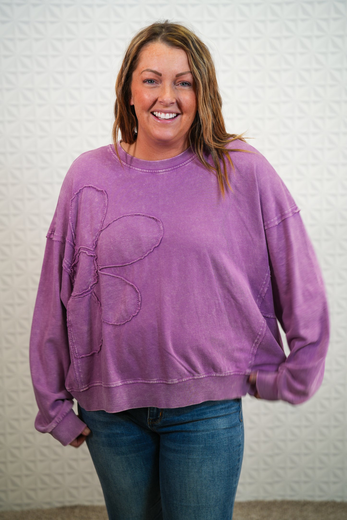 Bloom Away Flower Patch Pullover - Buttercup Lynne Boutique