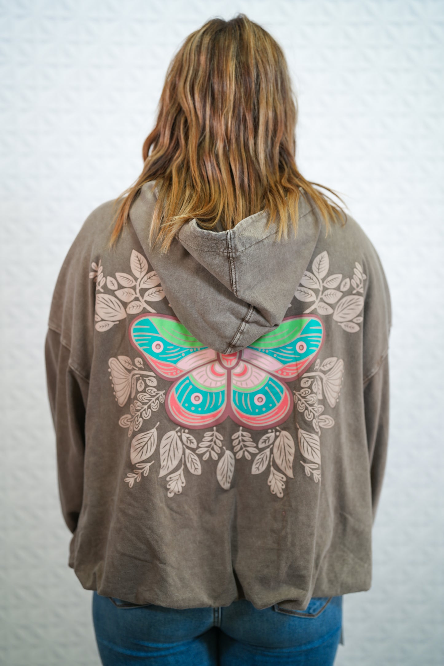 Fly Away Butterfly Print Hoodie