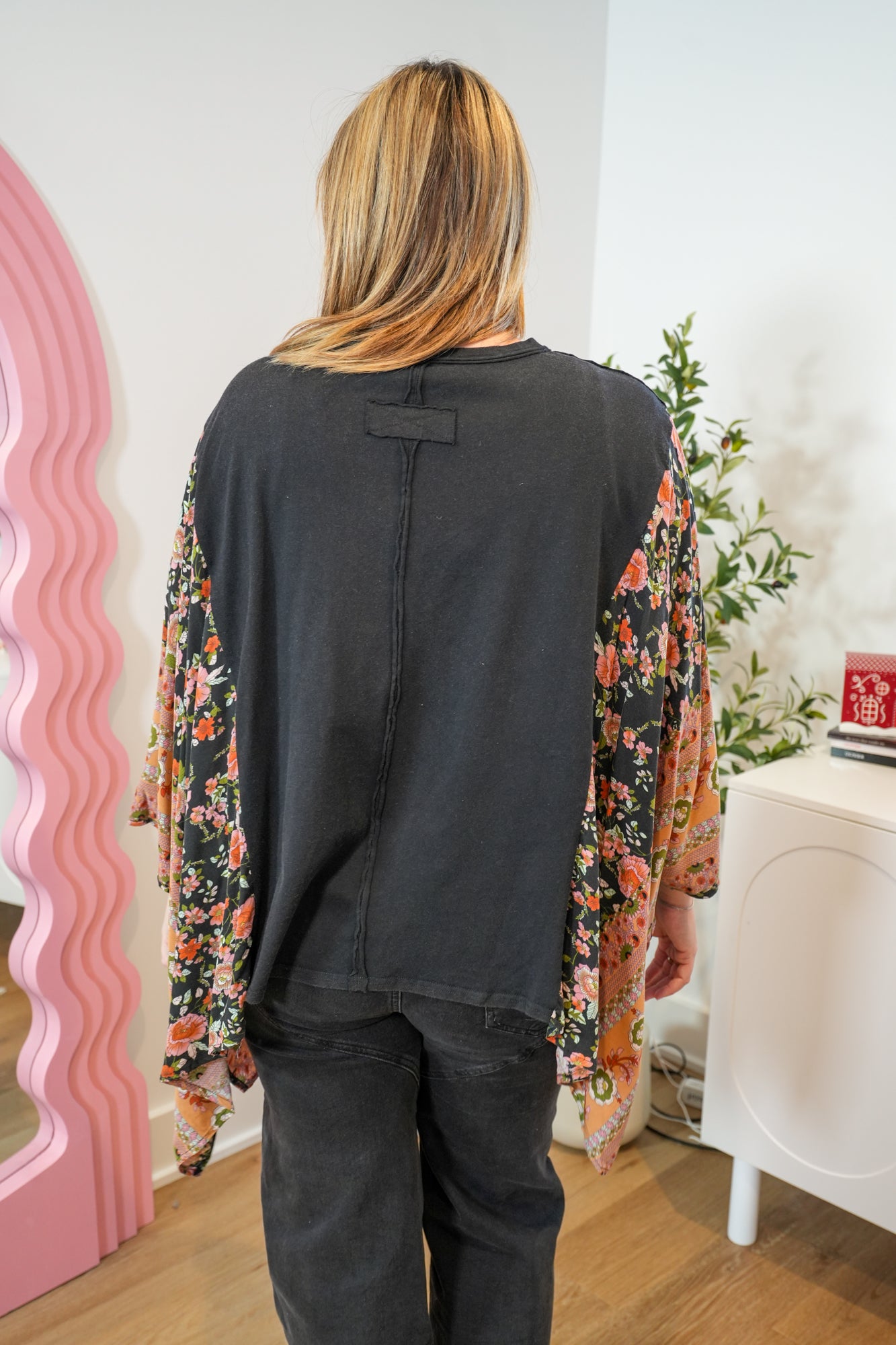 Everyday Beauty Print Mix Poncho Top