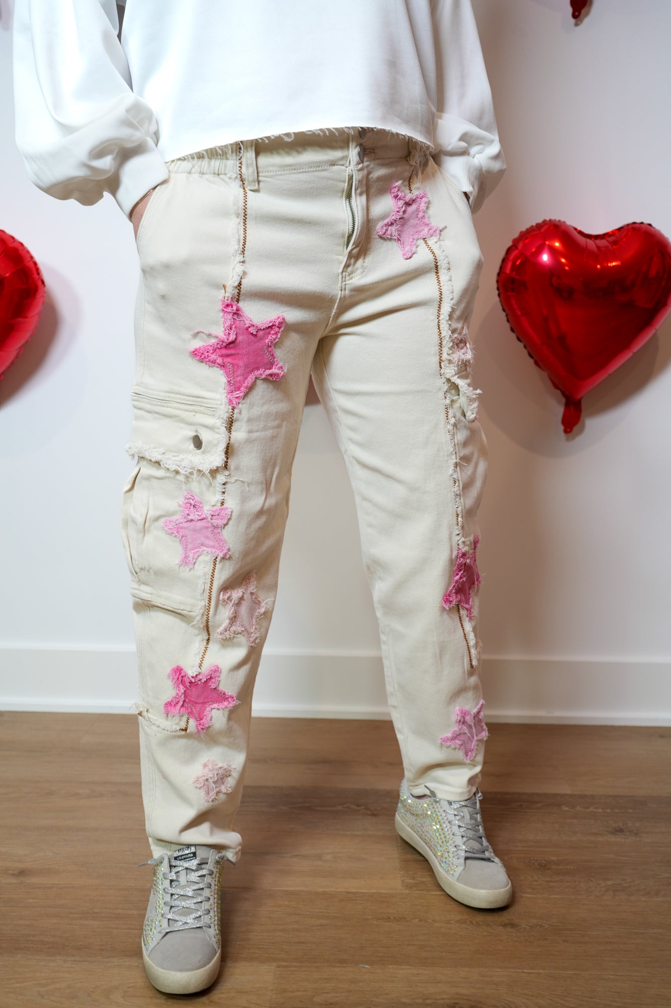 Paint The Sky Star Patch Pants - Buttercup Lynne Boutique