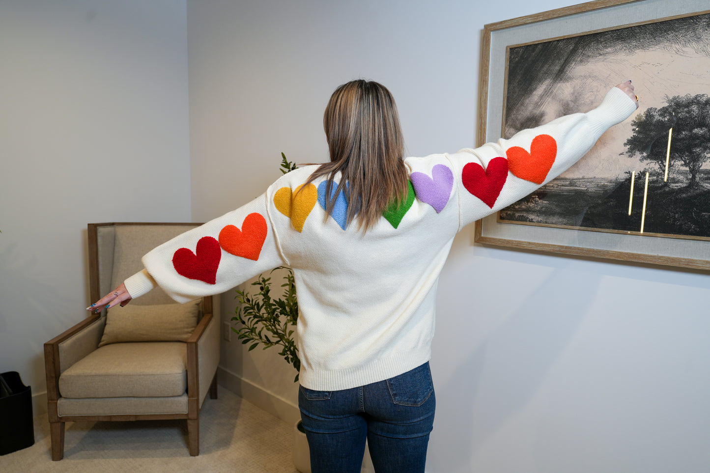 Rainbow Heart Sweater - Buttercup Lynne Boutique