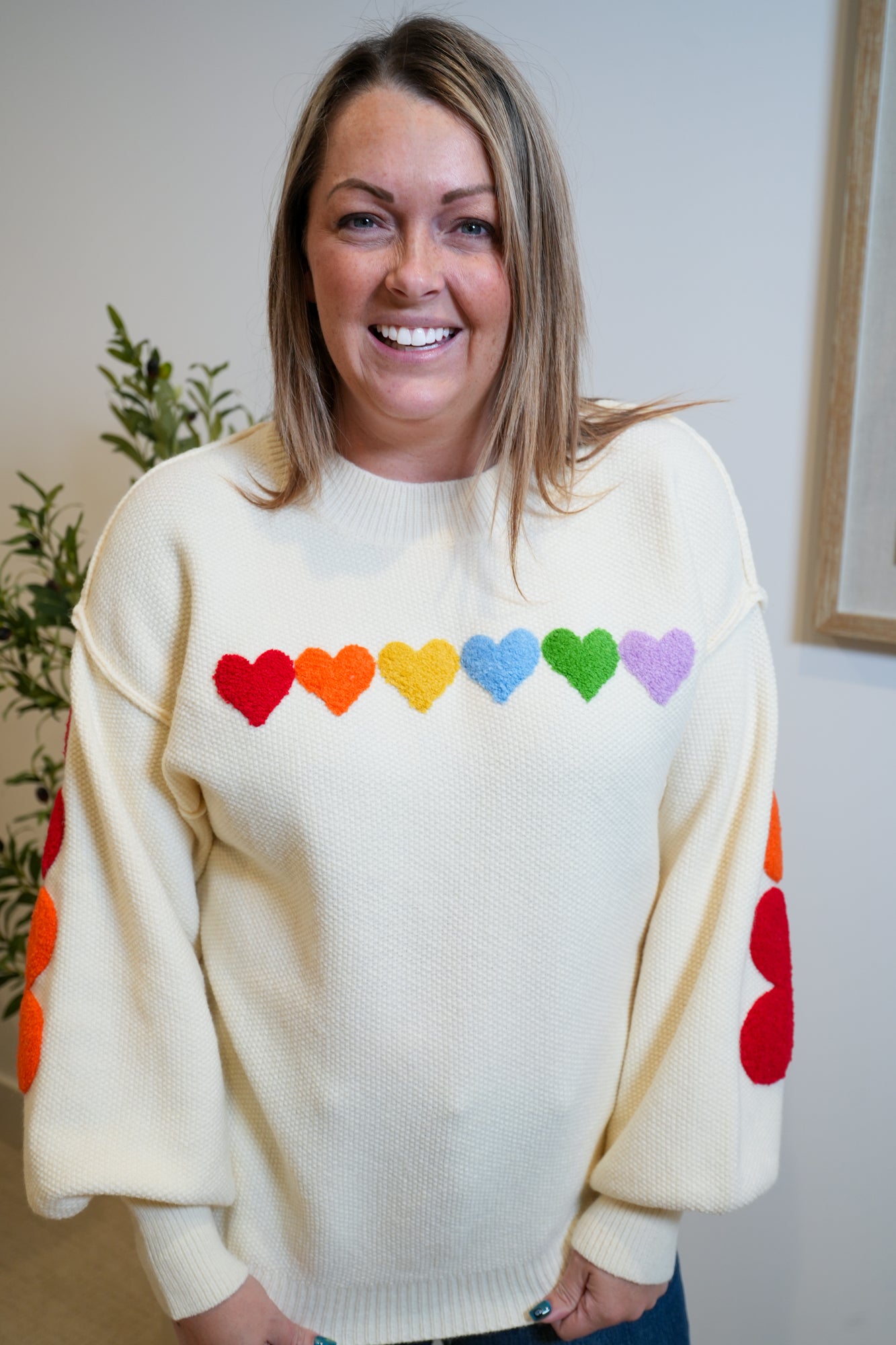 Rainbow Heart Sweater - Buttercup Lynne Boutique