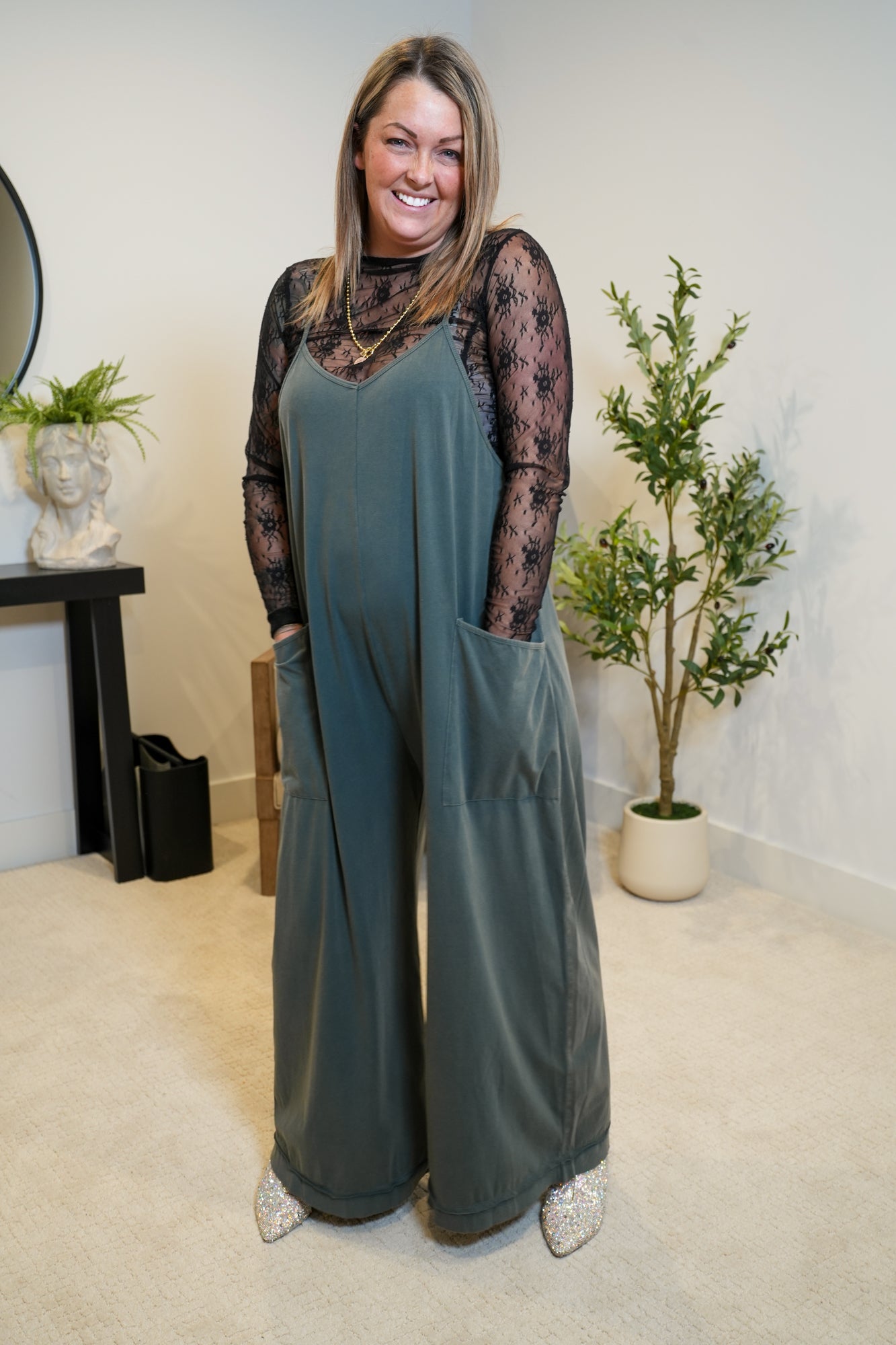 Time Again Wide Leg Jumpsuit - Buttercup Lynne Boutique