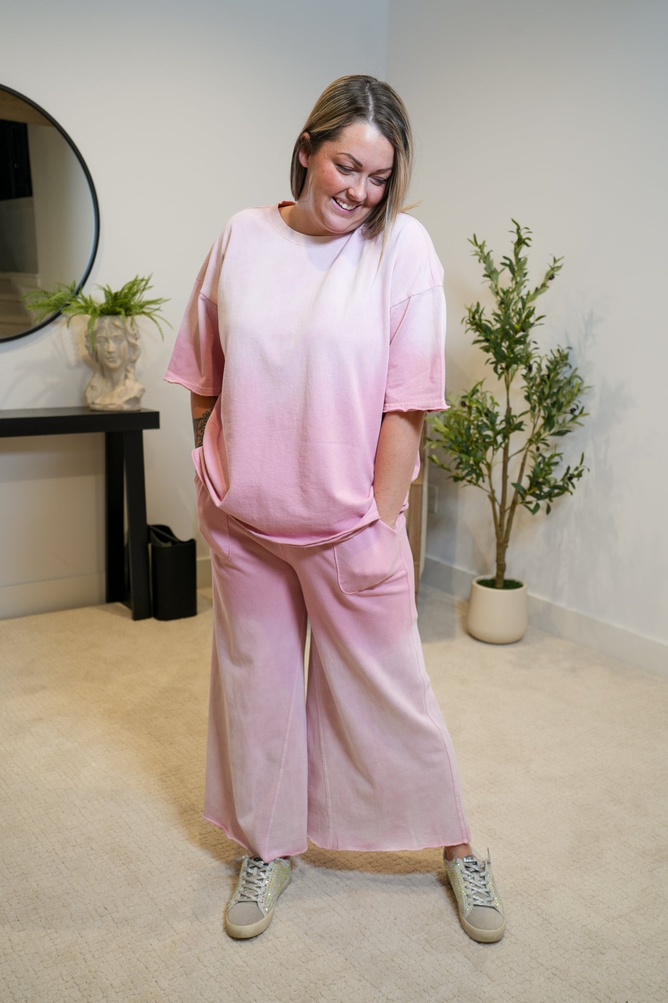 There for You Deep Dye Terry Knit Palazzo Pants - Buttercup Lynne Boutique