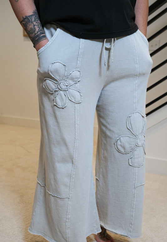 Flower Patch Mineral Washed Pants - Buttercup Lynne Boutique