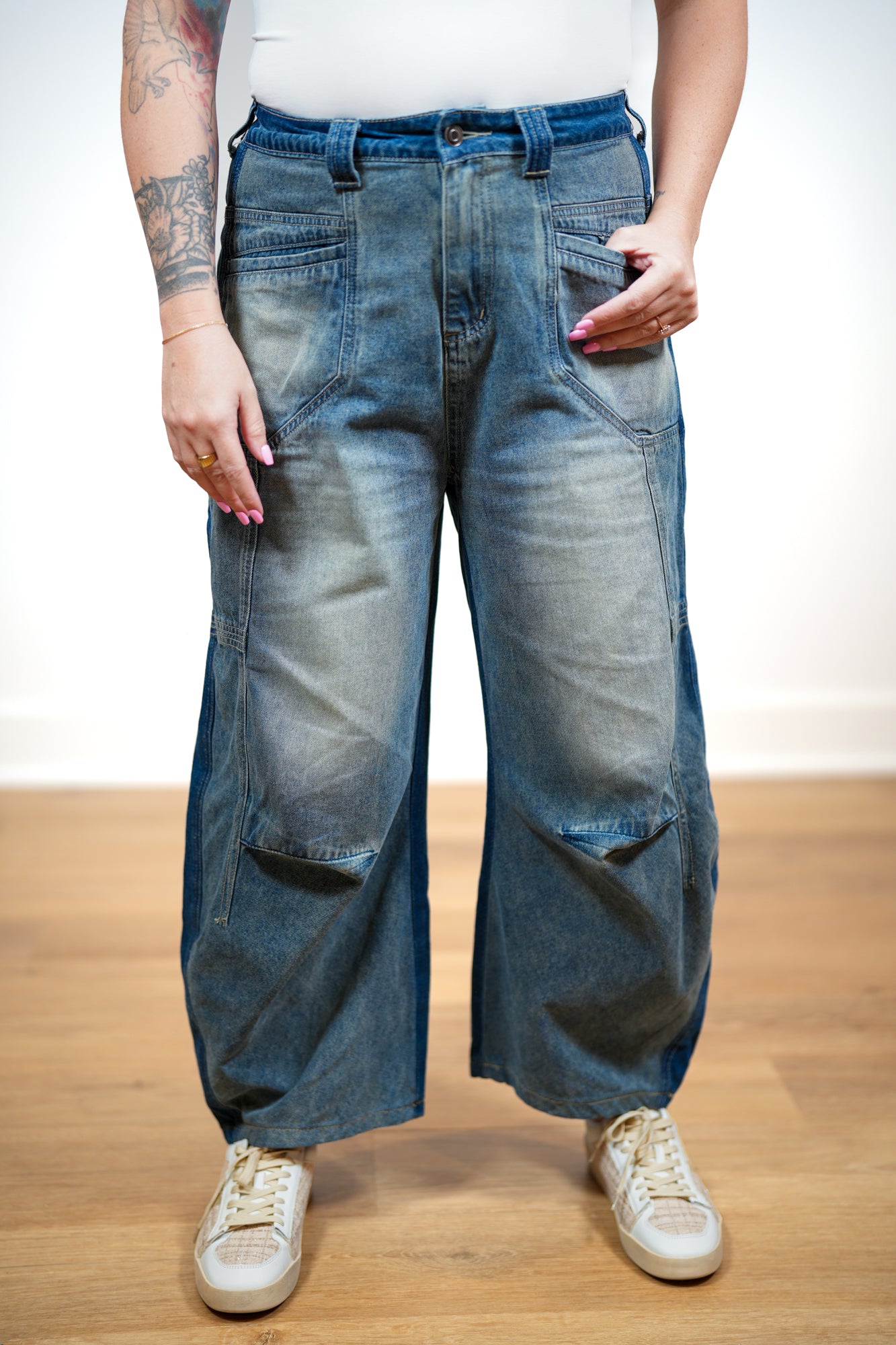 More Than You Two Tone Washed Jeans - Buttercup Lynne Boutique