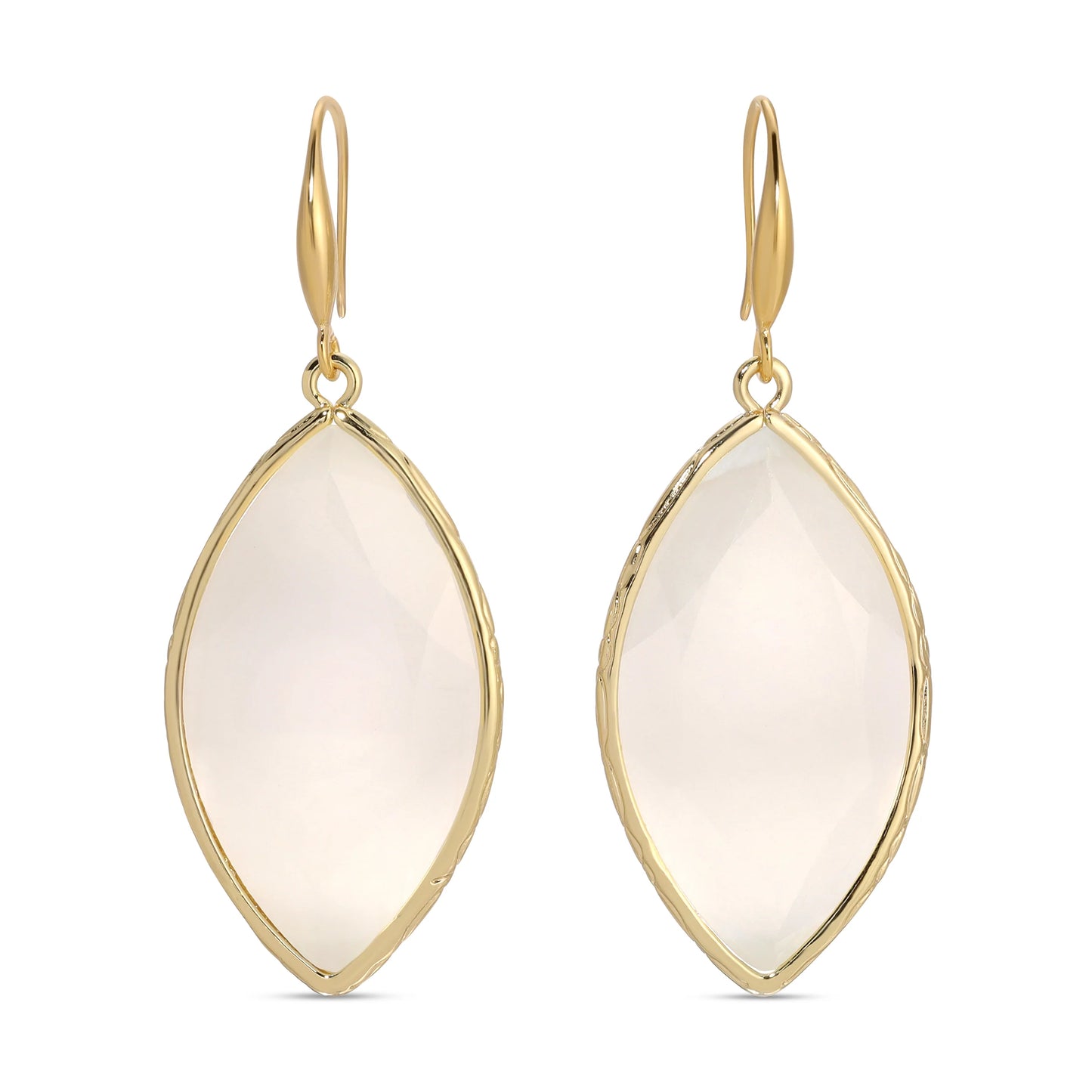 White Jordon Stone Dangle Earrings