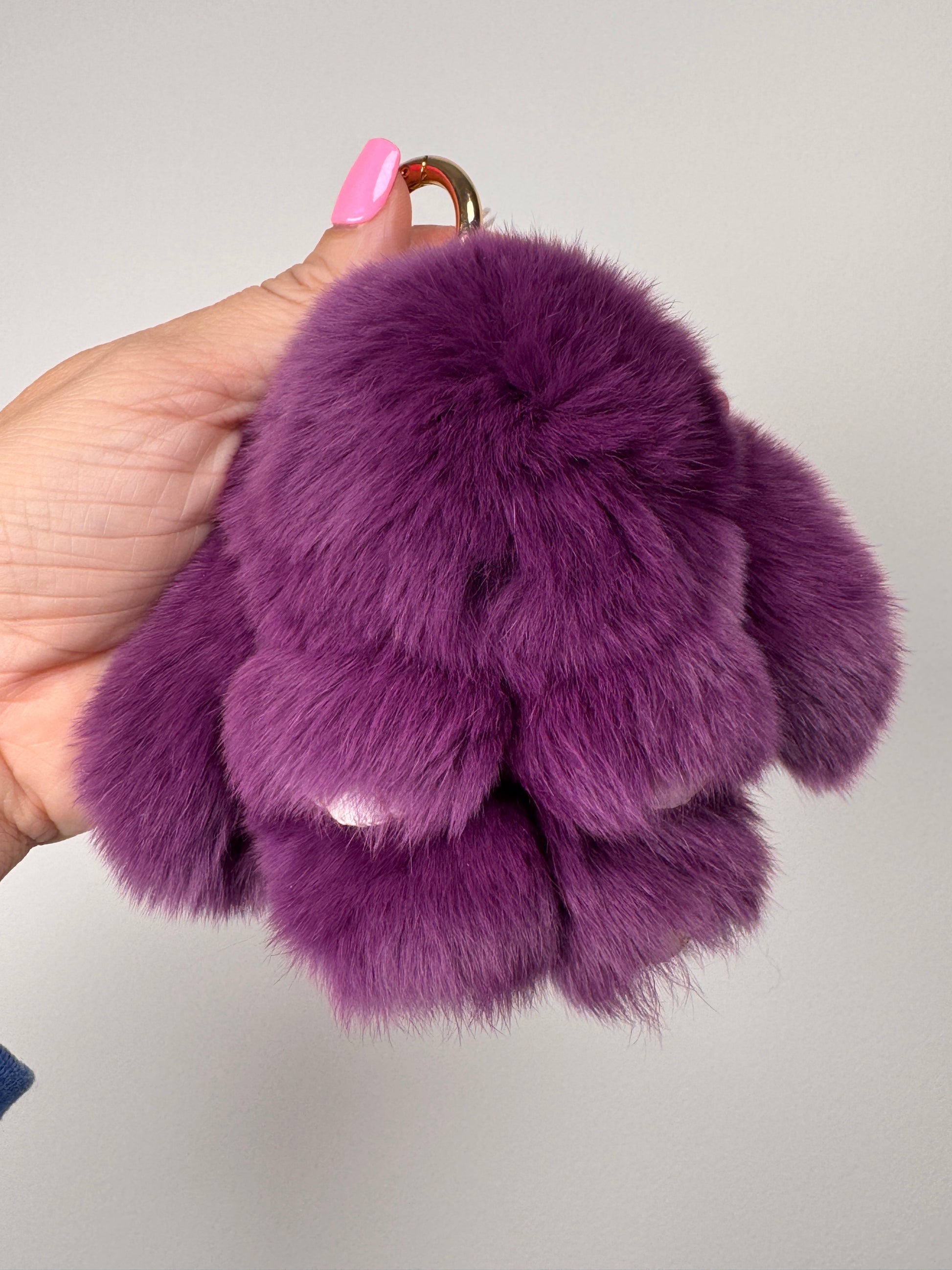 Fuzzy Wuzzy Bunny Keychain - Buttercup Lynne Boutique