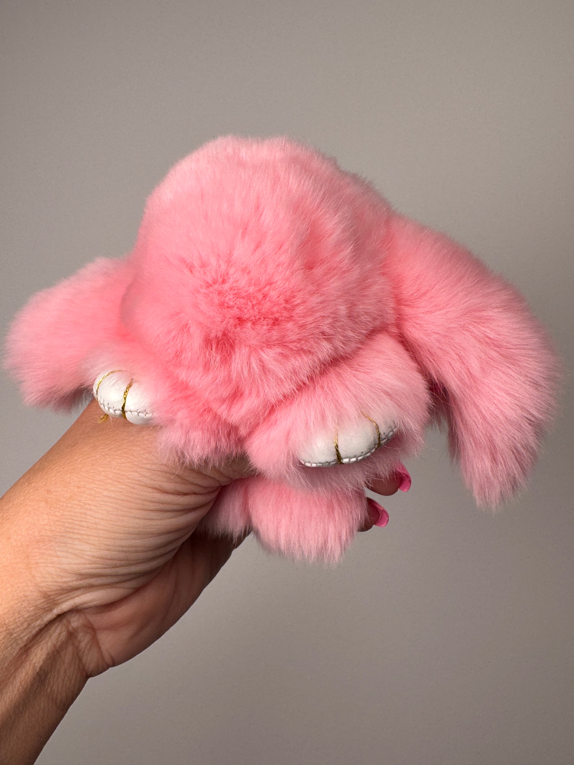 Fuzzy Wuzzy Bunny Keychain - Buttercup Lynne Boutique