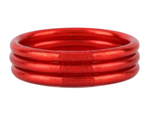 BuDhaGirl Serenity Prayer - All Weather Bangles by BuDhaGirl - Crimson