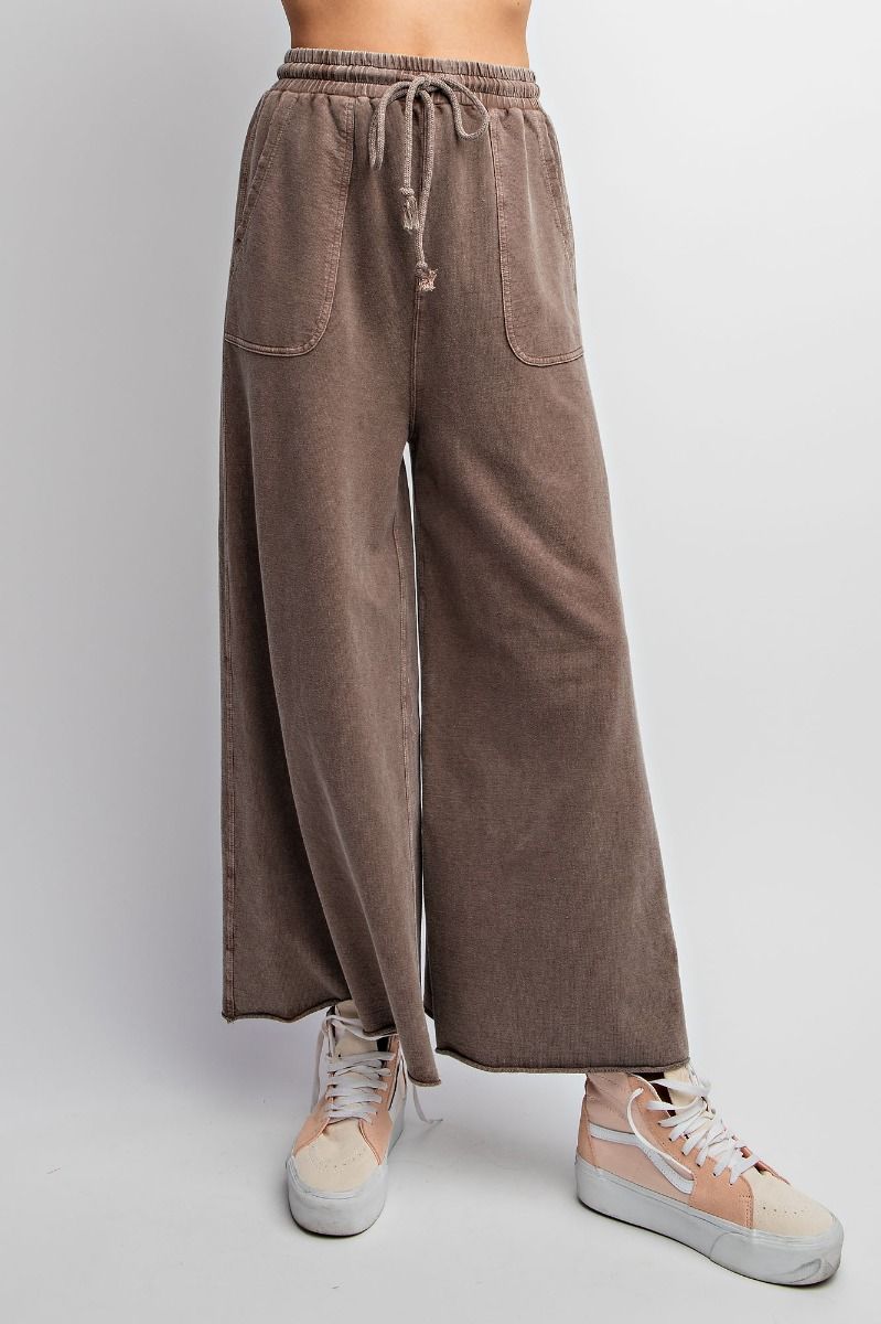 Terry Knit Mineral Washed Sweatpants - Plus - Mocha