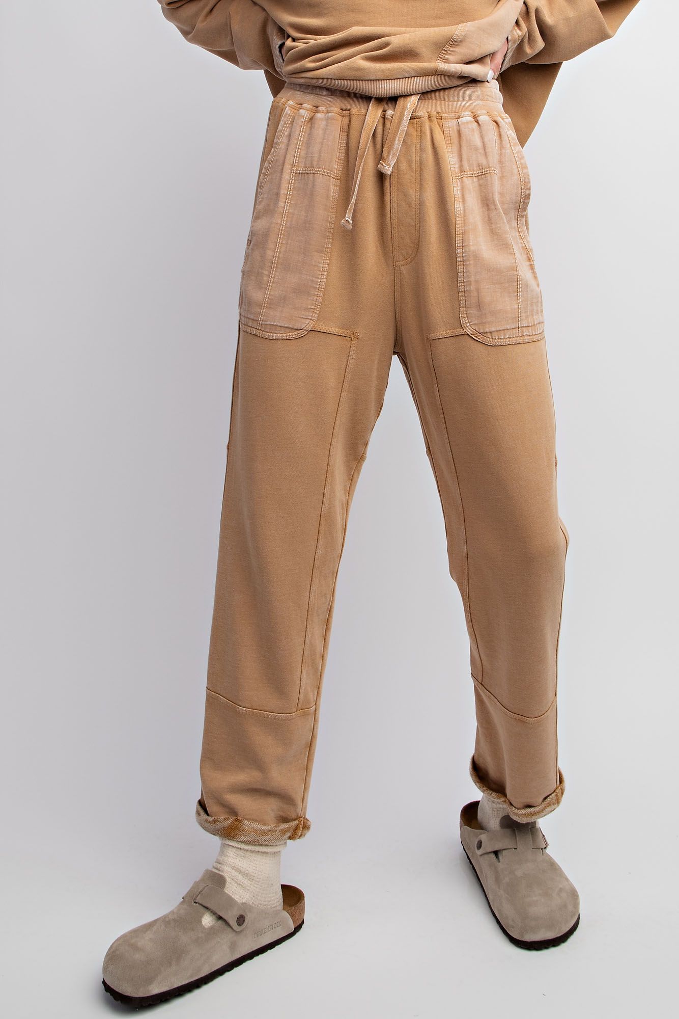 Mineral Washed Joggers - Camel