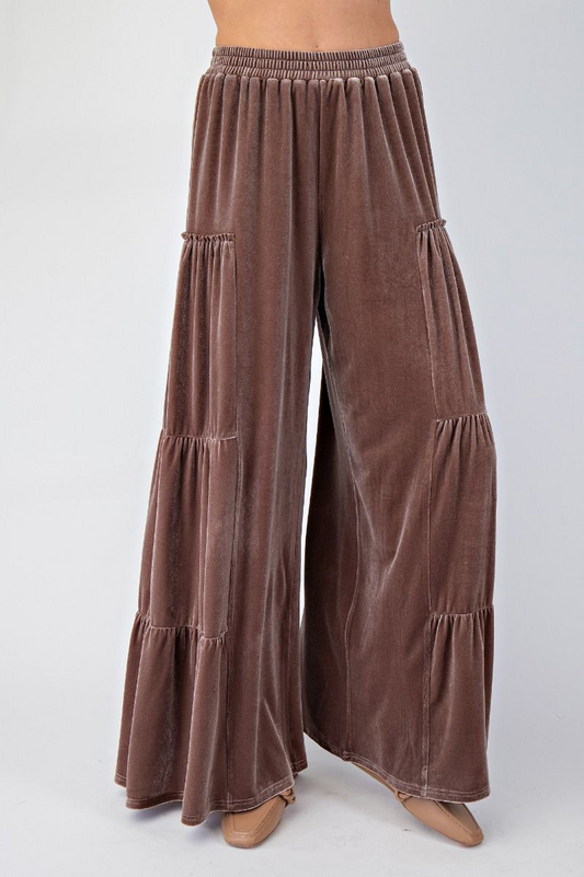 Without A Trace Velvet Tiered Pants