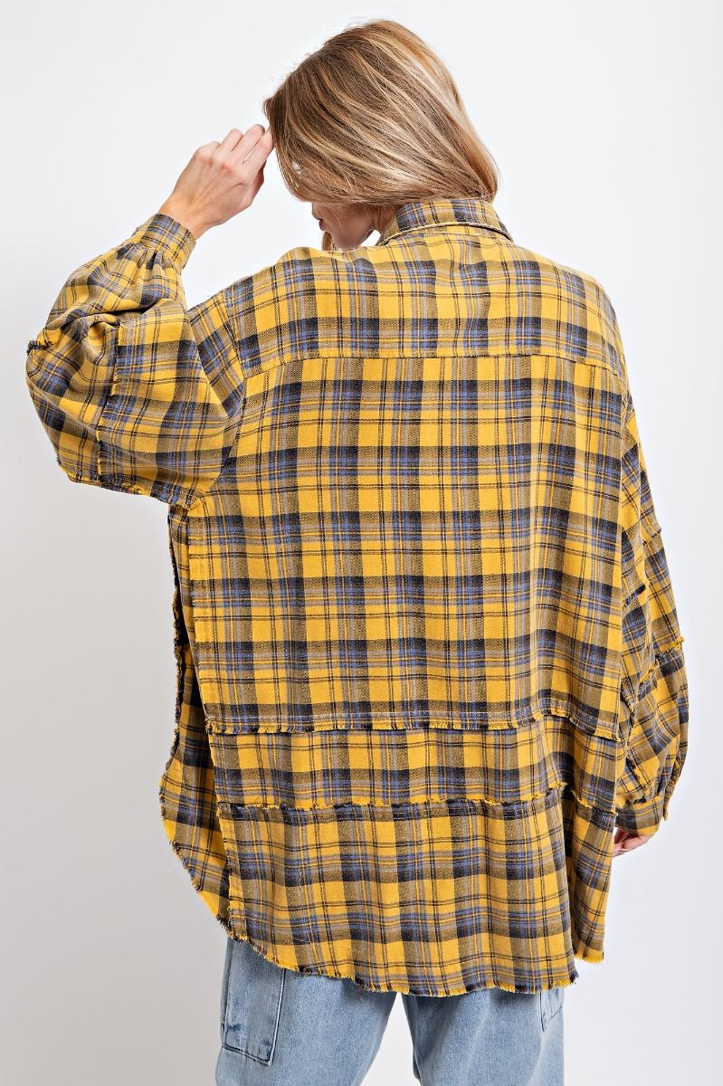 Mineral Washed Plaid Shirt