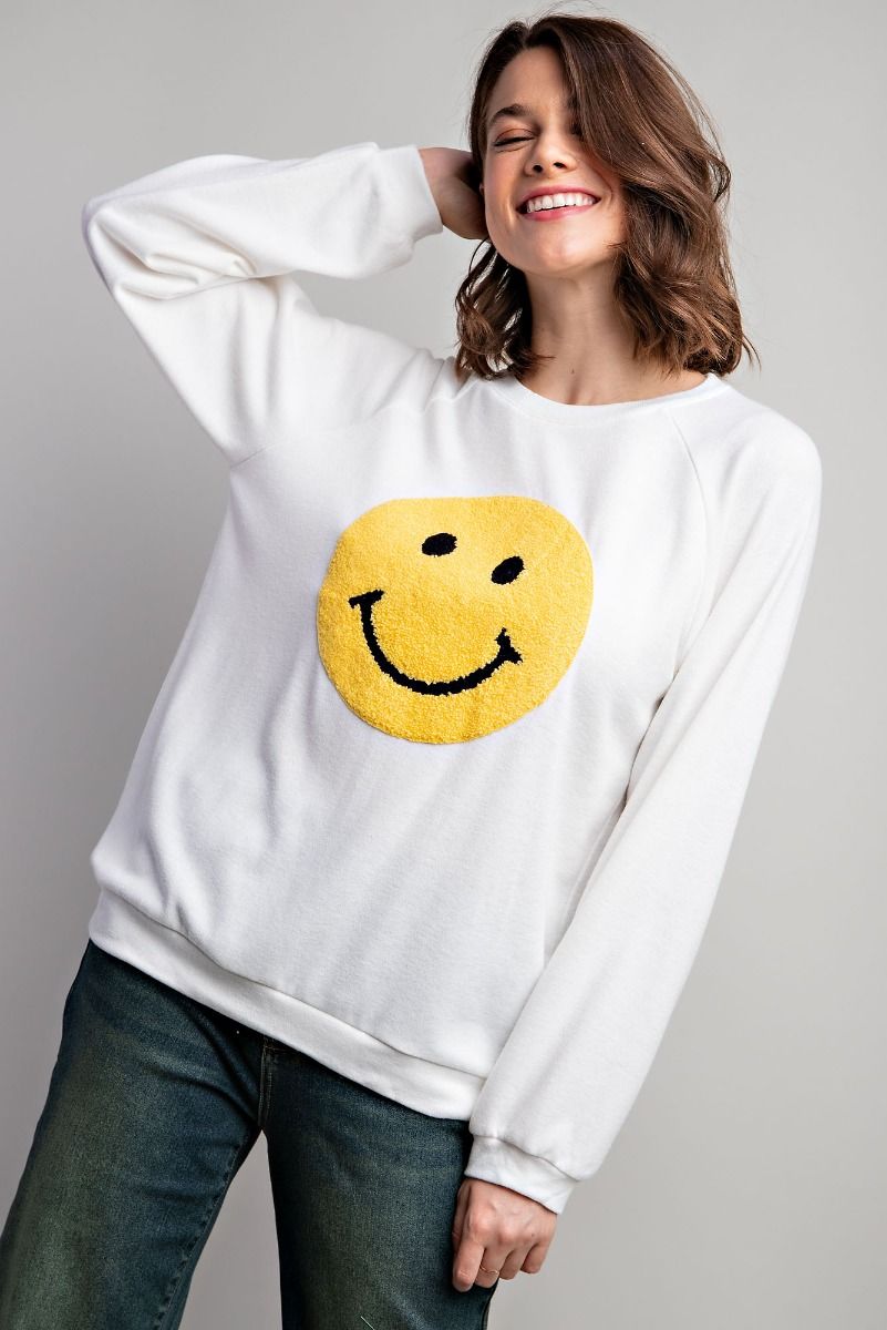 Cheerful Smiley Face Pullover