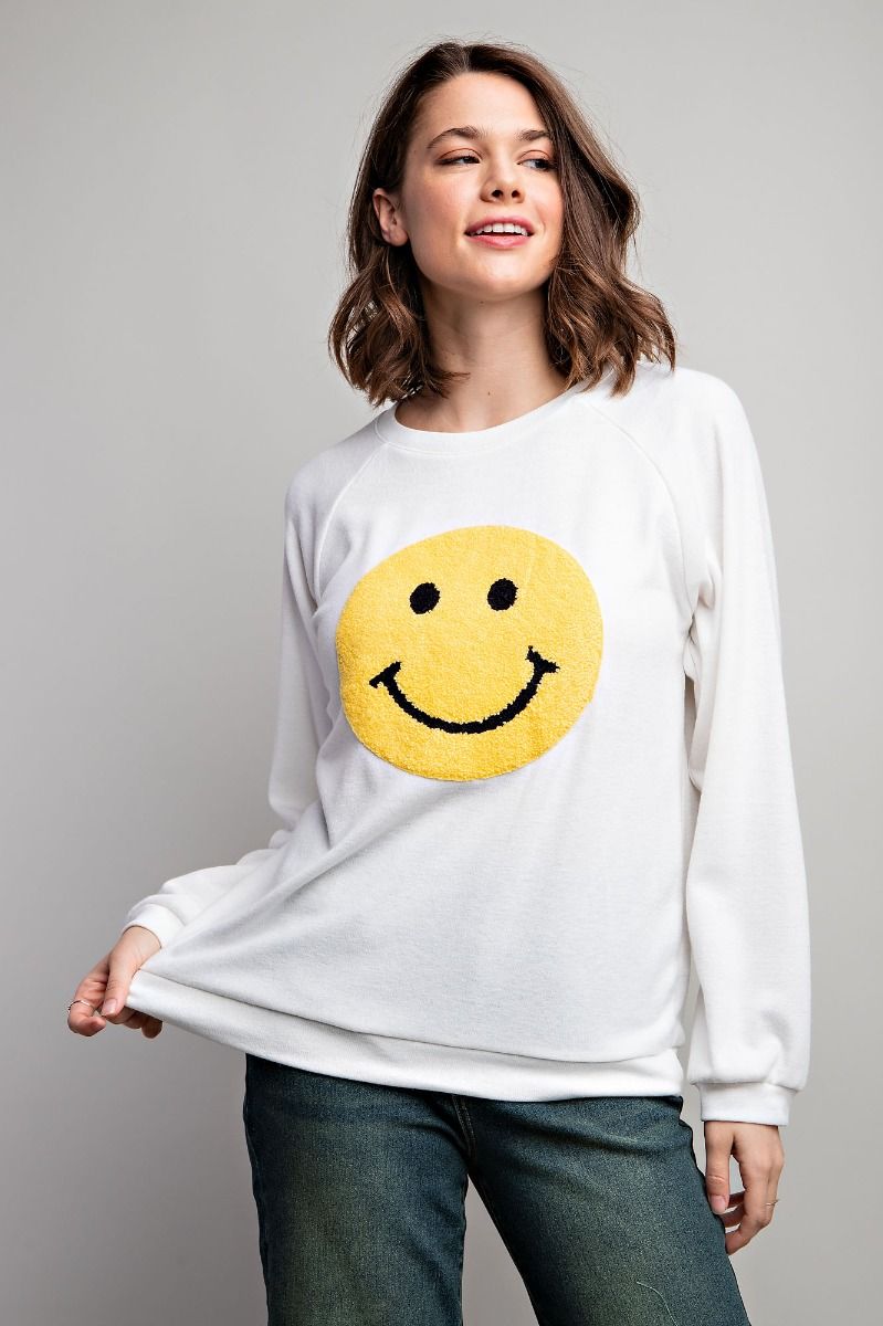 Cheerful Smiley Face Pullover