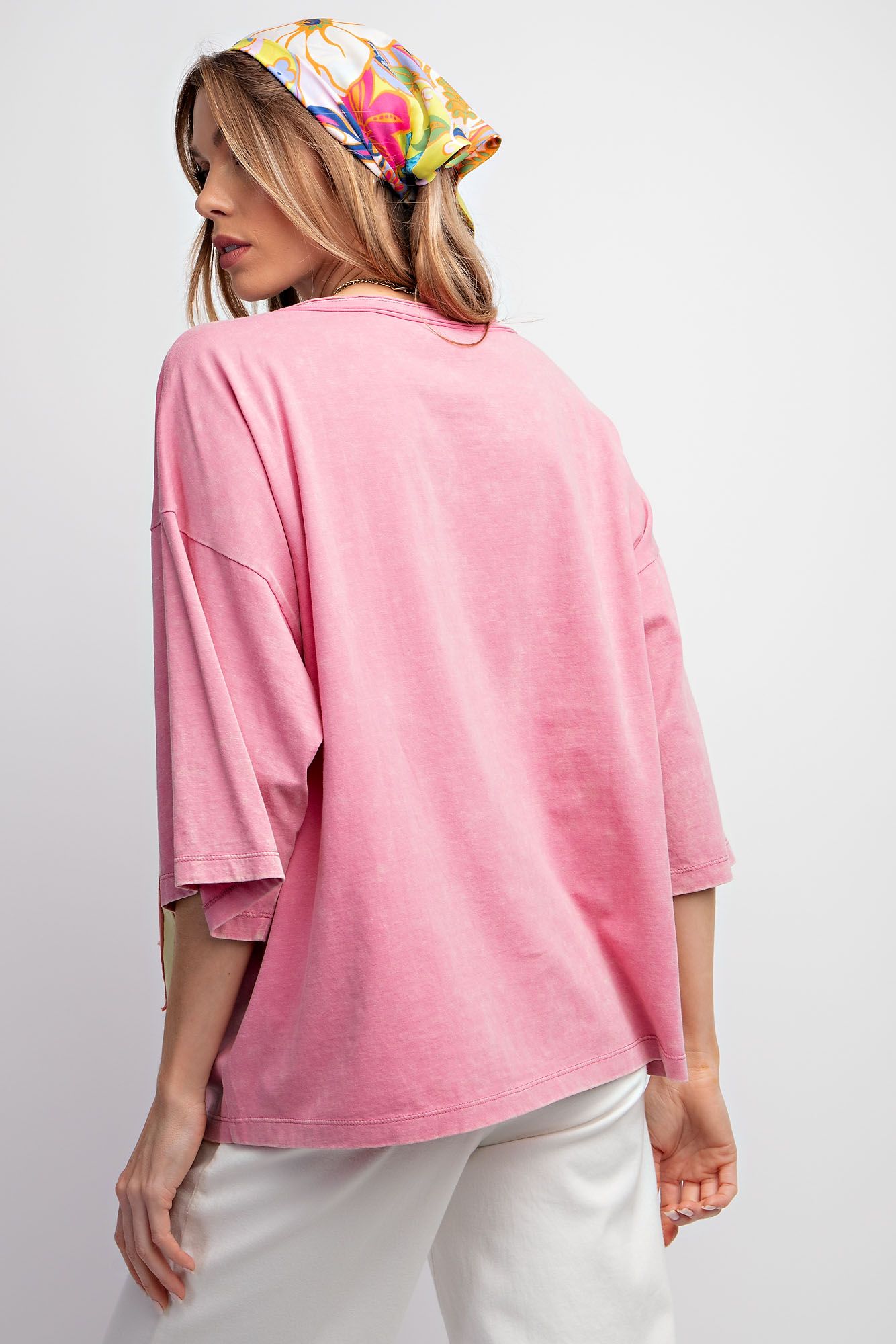 Star Patch Mineral Washed Knit Top - Cotton Candy - Regular and Plus