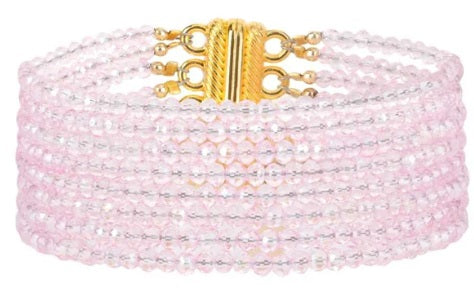 Meghan 5 Strand Crystal Bracelet - Pink or Taupe